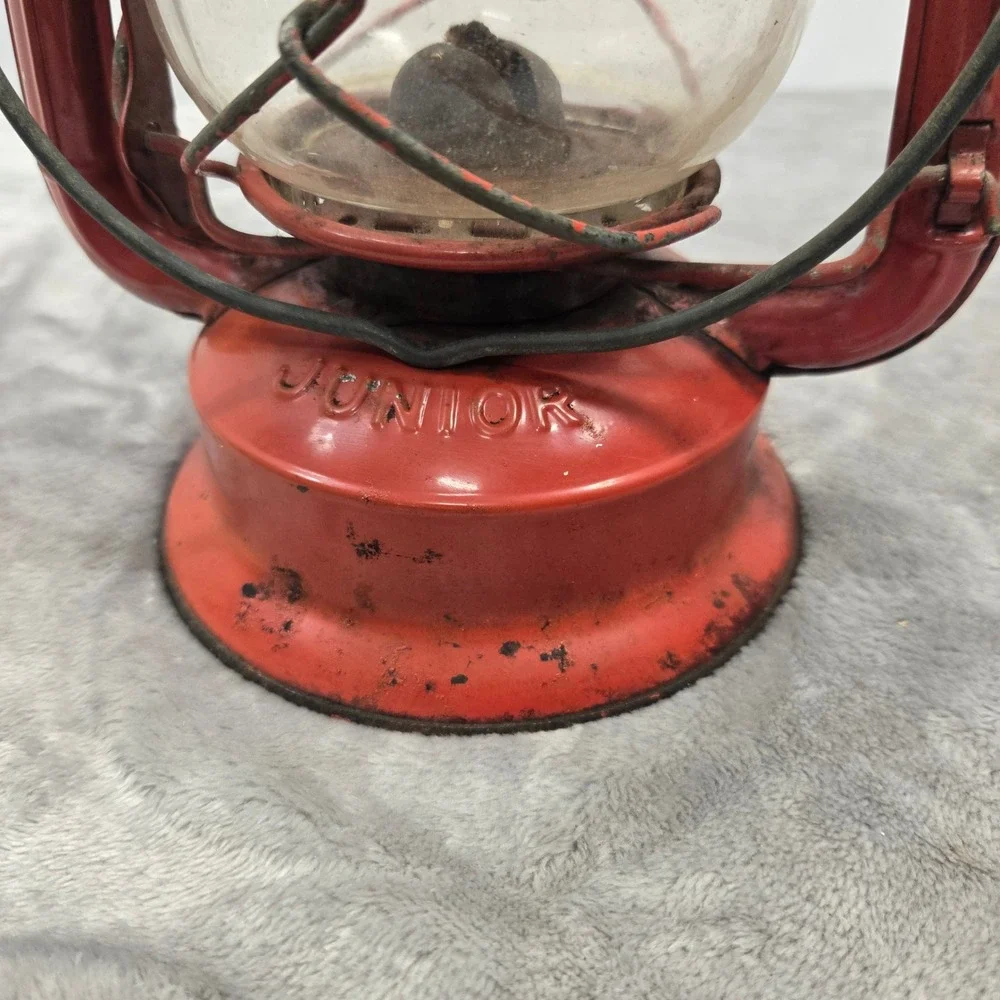 Vintage‎ Dietz Junior Kerosene Lantern Red Metal Rustic Farmhouse Decor 12 Inch